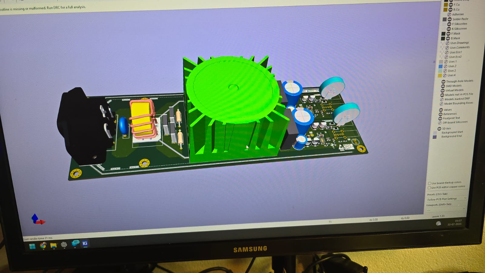 Low-noise regulated supply construction detail